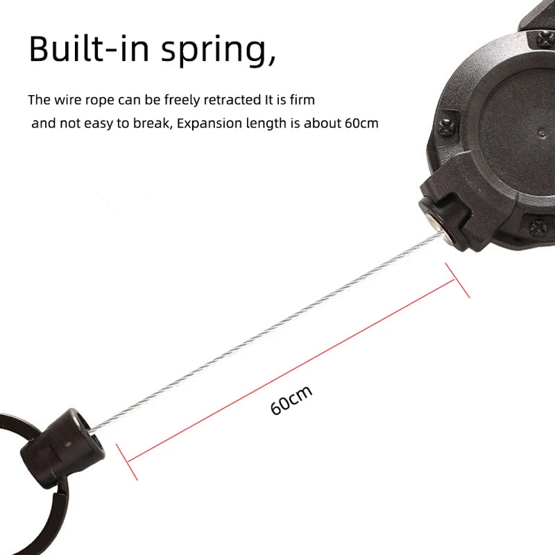1/3Pcs Automatic Retractable Wire Rope Antitheft Easy-to-pull Buckle Rope Elastic Keychain Sporty Retractable Key Ring Anti Lost