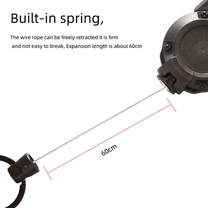 1/3Pcs Automatic Retractable Wire Rope Antitheft Easy-to-pull Buckle Rope Elastic Keychain Sporty Retractable Key Ring Anti Lost