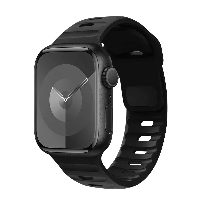 Silicone Sport Strap For Apple Watch Band 49mm 45mm 44mm 42mm 40mm 41mm 38 correa bracelet iwatch Series 9 8 7 6 5 4 3 se ultra