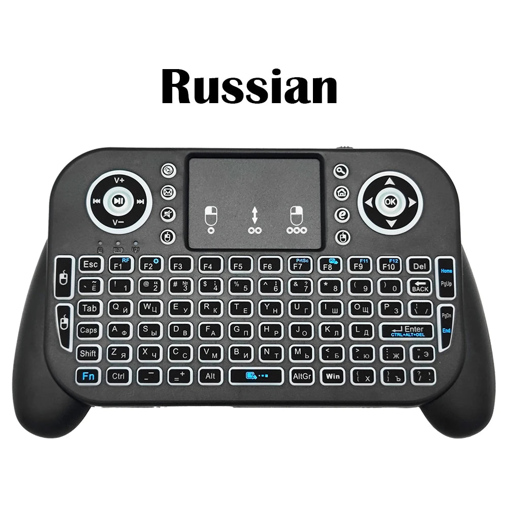 Mini Wireless Keyboard V8 2.4G Bluetooth 7 Color Backlit Portable Air Mouse Remote Control Touchpad for Android TV Box