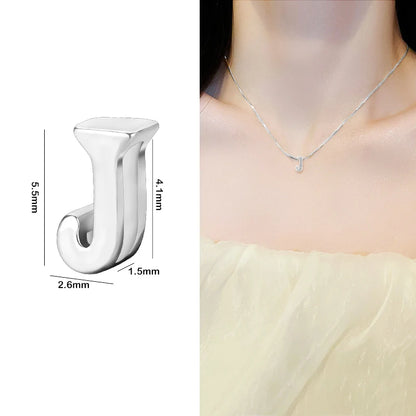 1PCS 925 Sterling Silver Letter Beads Silver Charms A-Z DIY Loose Initial Alphabe Letter Beads Fit Women Bracelet Making