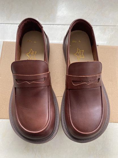 Careaymade-Women's Casual Shoes Slip on Oxford Shoes for Men Cowhide Leather shoes Male Work Shoes Spring Autumn Large size shoe