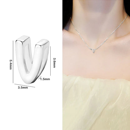 1PCS 925 Sterling Silver Letter Beads Silver Charms A-Z DIY Loose Initial Alphabe Letter Beads Fit Women Bracelet Making