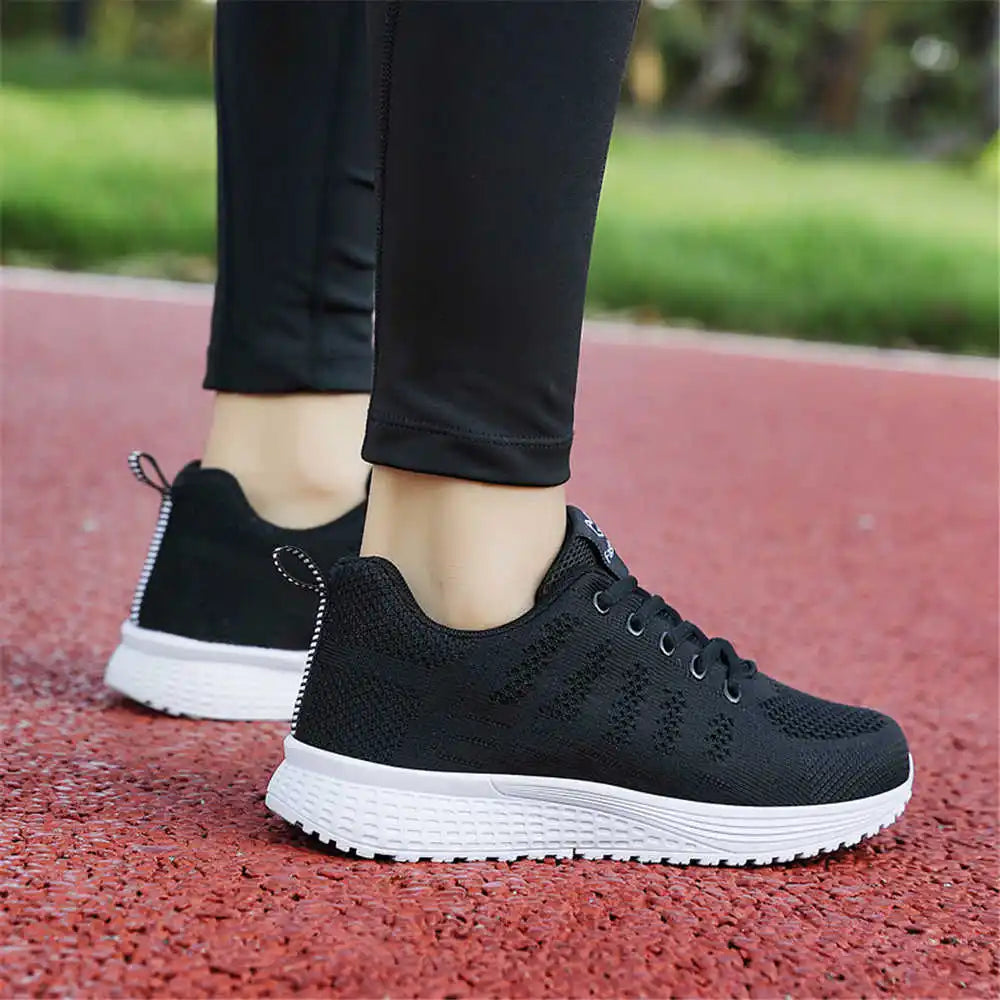 Super Big Size Lace Up Low Heel Shoes Woman Silver Boots Chunky Heel Shoes Sneakers Sport Everything Maker Joggings Trend