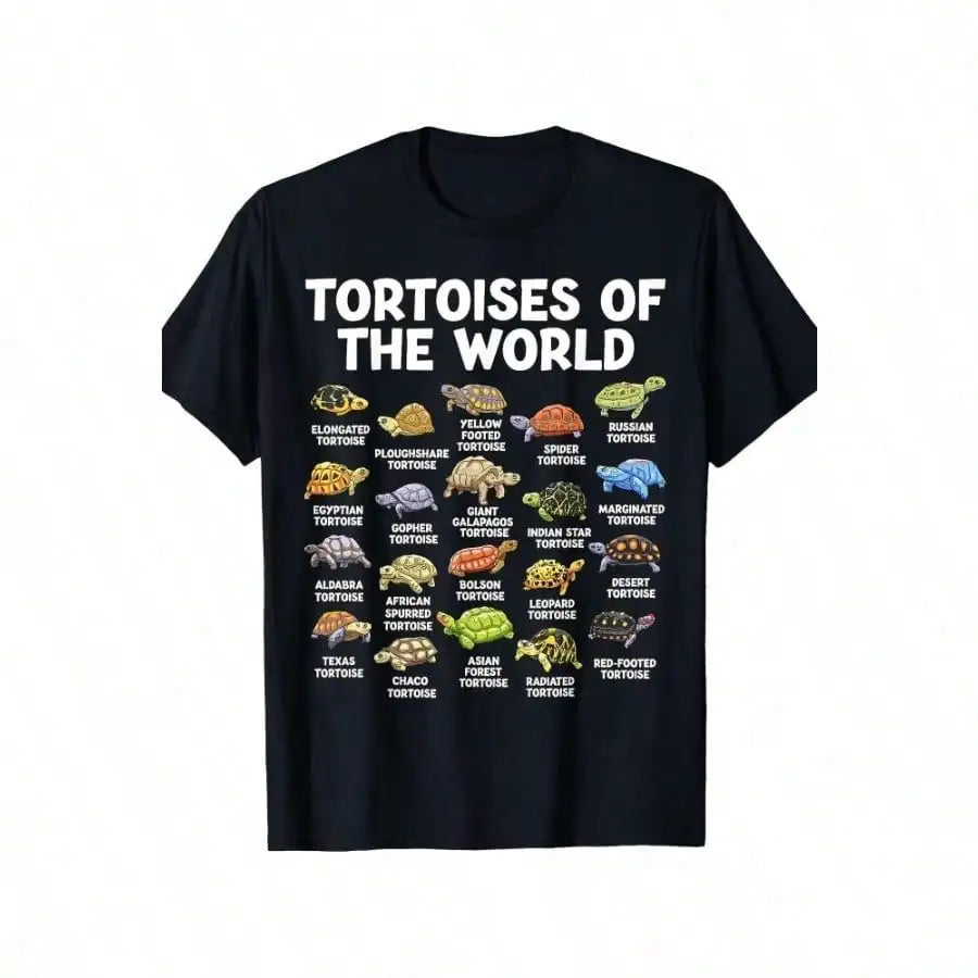 Men's Tortoises of the World Graphic Tee - 100% Cotton, Breathable