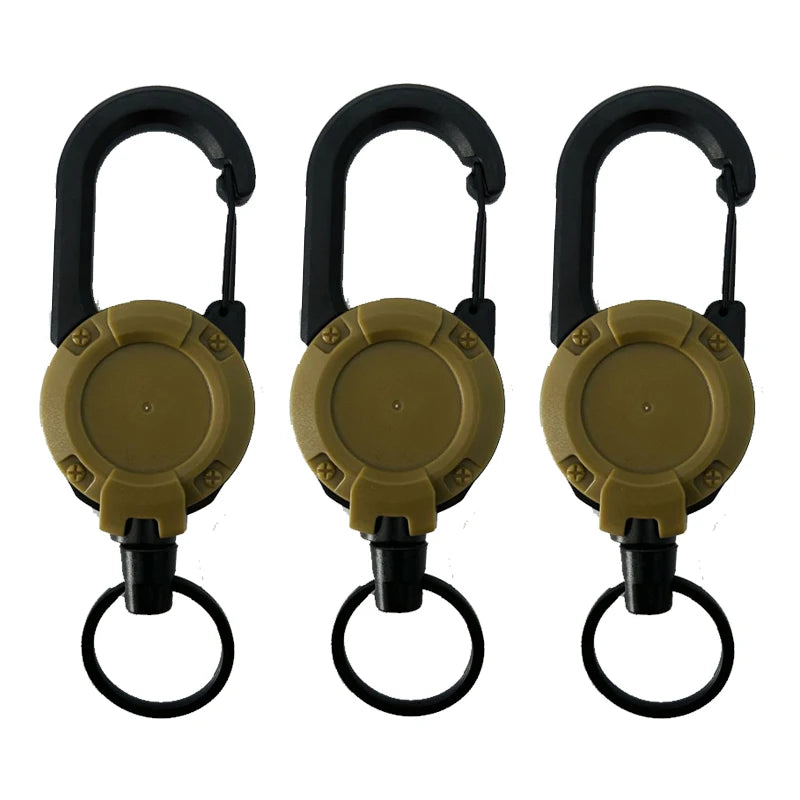 1/3Pcs Automatic Retractable Wire Rope Antitheft Easy-to-pull Buckle Rope Elastic Keychain Sporty Retractable Key Ring Anti Lost