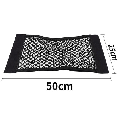 Car Back Rear Trunk Organizer Net Mesh Seat Elastic String Magic Sticker Universal Storage Bag Pocket Auto Accessories Put Paper