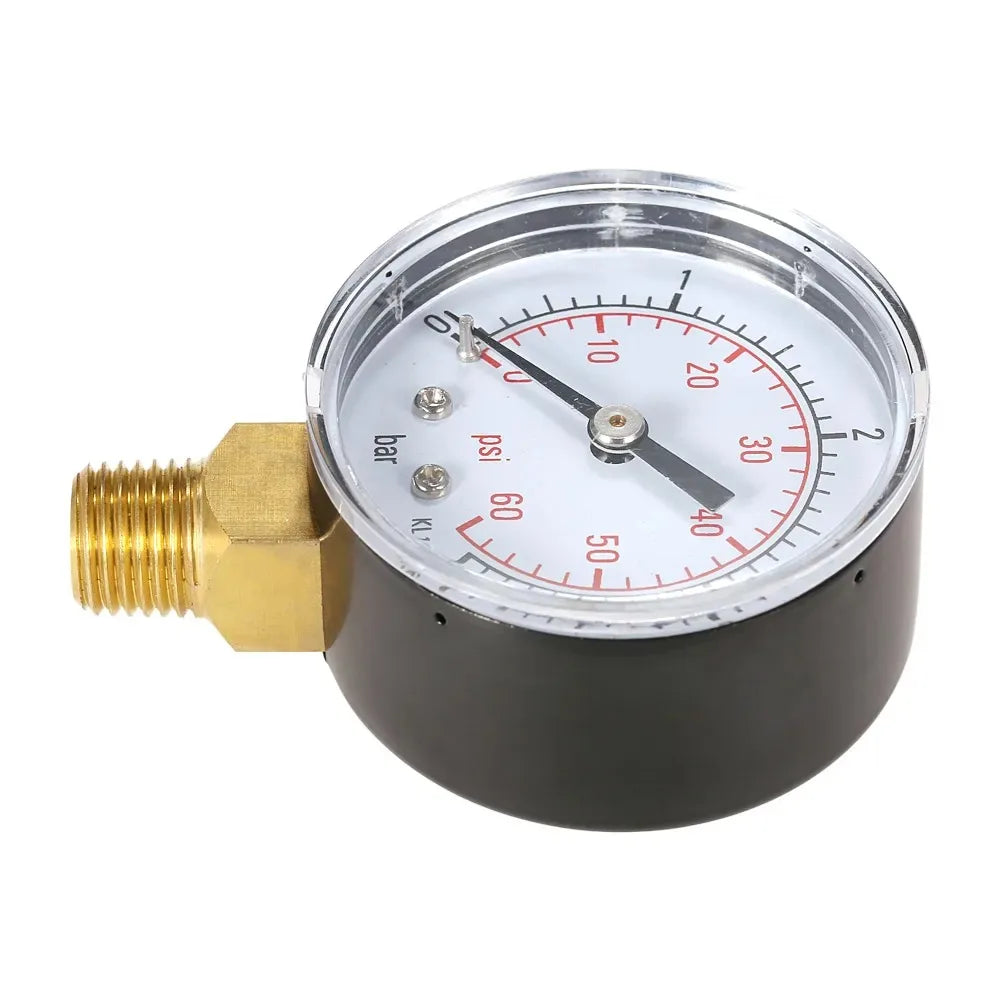 1/4" NPT Thread 50mm 0~60psi 0~4bar Pool Filter Water Pressure Dial Hydraulic Pressure Gauge Meter Manometer