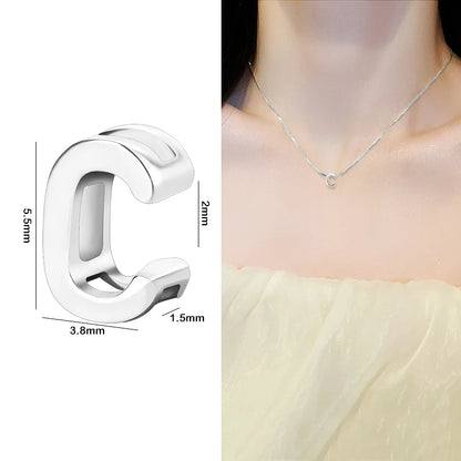 1PCS 925 Sterling Silver Letter Beads Silver Charms A-Z DIY Loose Initial Alphabe Letter Beads Fit Women Bracelet Making