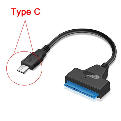 USB 3.0 to SATA  Adapter Cable Support 22 Pin 2.5 Inch External HDD SSD Hard Disk Drive Cable