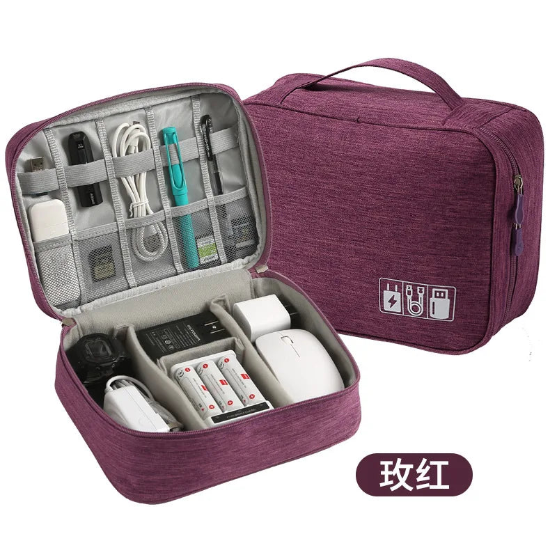 Cable Storage Bag Waterproof Digital Electronic Organizer Portable USB Data Line Charger Plug Storage Bag Travel Cable Organizer