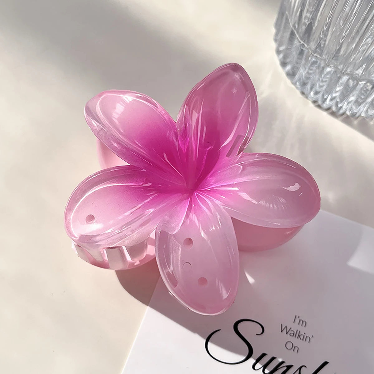 Gradient Frangipani Hair Clip Plumeria Hairpin Ins Style Ponytail Holder Barrette Sweet Shark Claws Party Hair Accessories