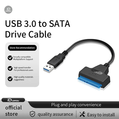 USB 3.0 to SATA  Adapter Cable Support 22 Pin 2.5 Inch External HDD SSD Hard Disk Drive Cable