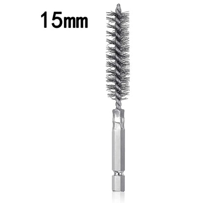 Wire Brush Drill Bore Cleaning Brush 1/4 " Hexagonal Handle Stainless Steel Brush for Anti-rust Cleaning of Pipe Ports 8-19mm