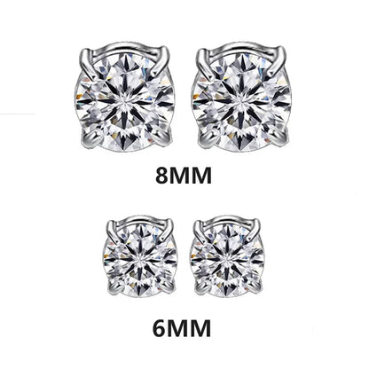 6 Pcset Crystal Strong Magnetic Ear Stud Clip Earrings for Men and Women Punk Round Zircon Magnet Earrings Non Piercing Jewelry