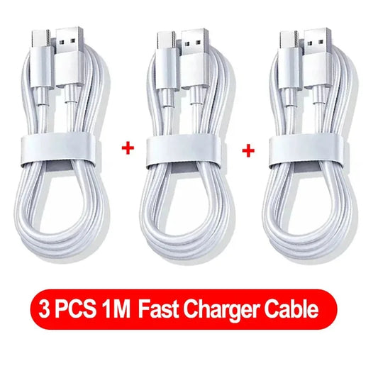 FASO 1-3PCS 10A 100W Type C Super Fast Charging Cable Data Cord For Samsung Huawei Xiaomi Redmi Quick Charing USB C Cables