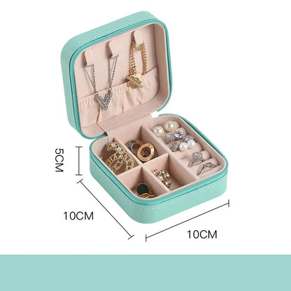 1PC Mini Fashion Travel Display Zipper Jewelry Storage Box Multifunctional For Necklace Bracelet Earrings Ring Storage Portable
