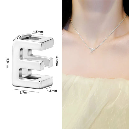 1PCS 925 Sterling Silver Letter Beads Silver Charms A-Z DIY Loose Initial Alphabe Letter Beads Fit Women Bracelet Making