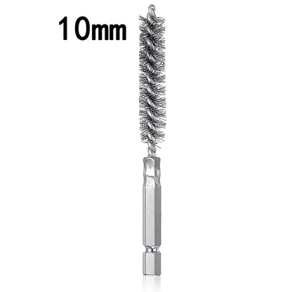 Wire Brush Drill Bore Cleaning Brush 1/4 " Hexagonal Handle Stainless Steel Brush for Anti-rust Cleaning of Pipe Ports 8-19mm