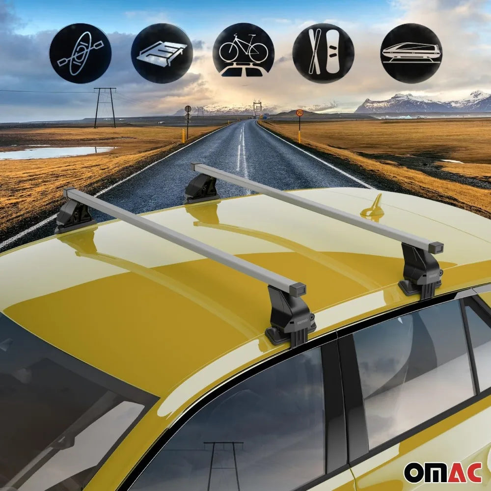 Smooth Roof Racks Cross Bars Carrier for Ford Fusion Sedan 2013-2020 Gray 2Pcs Anti-Theft for Travel Kayak Canoe Surf Ski Snowb