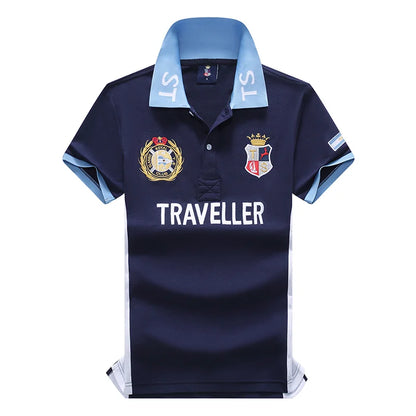 Men's Polo Shirt Classic Switzerland Popular 100% Cotton Embroidery Short Sleeve Sports Collar T-shirt Oversized US Size XS-7XL