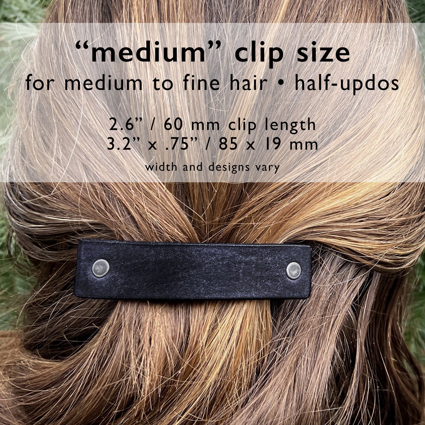 Red and Pewter Rose Flower Leather Hair Barrette-4