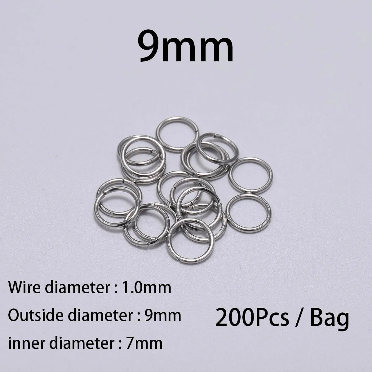 30-200Pcs 3-25mm Stainless Steel Split Ring Open Single Loops Jump Rings Connectors for DIY Jewelry Making Findings Accessories