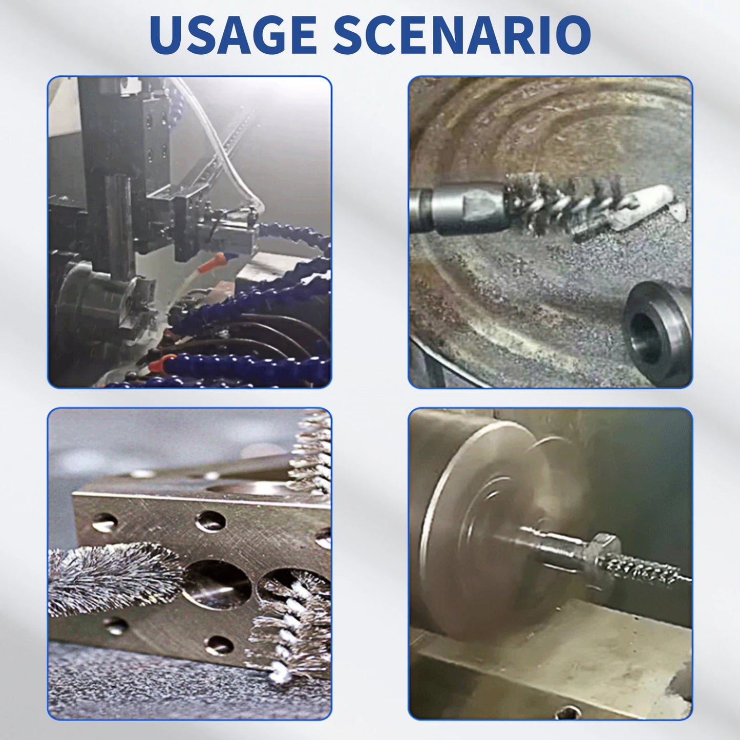 Wire Brush Drill Bore Cleaning Brush 1/4 " Hexagonal Handle Stainless Steel Brush for Anti-rust Cleaning of Pipe Ports 8-19mm