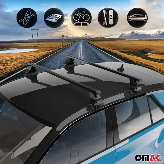 Smooth Roof Racks Cross Bars Luggage Carrier for Toyota Prius 2019-2022 Black 2 Pcs Anti-Theft for Travel Kayak Canoe Surf Ski