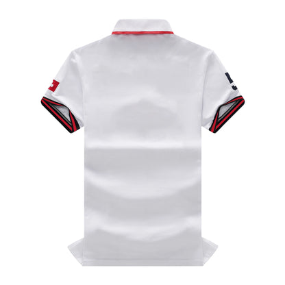 Men's Polo Shirt Classic Switzerland Popular 100% Cotton Embroidery Short Sleeve Sports Collar T-shirt Oversized US Size XS-7XL