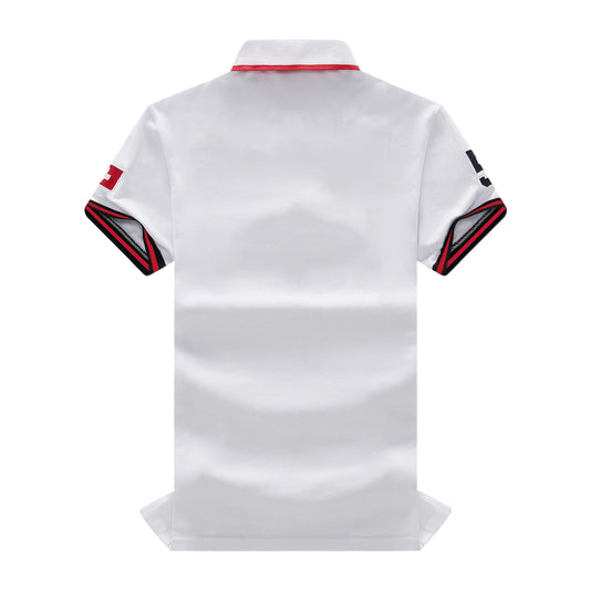 Men's Polo Shirt Classic Switzerland Popular 100% Cotton Embroidery Short Sleeve Sports Collar T-shirt Oversized US Size XS-7XL