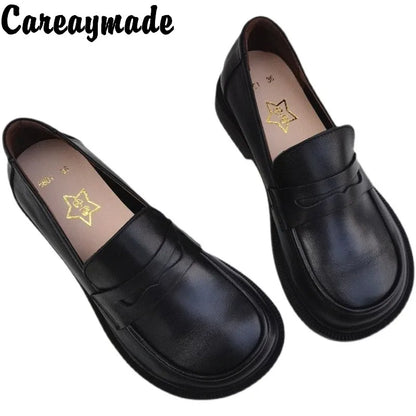 Careaymade-Women's Casual Shoes Slip on Oxford Shoes for Men Cowhide Leather shoes Male Work Shoes Spring Autumn Large size shoe