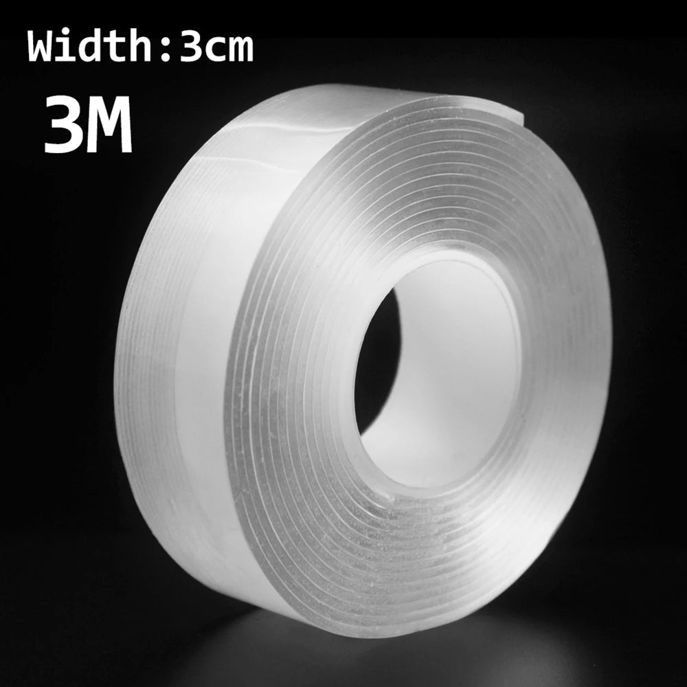 SEAMETAL Super Strong Double Sided Adhesive Tape Washable Reusable Transparent Double Tape No Trace Sticker for Car Home Office