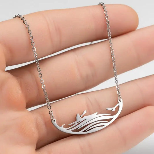 Sport Kayaking Pendant Neckalce Engraved Stainless Steel Jewelry for Women & Men Handmade Jewelry Surfing Boating Collares