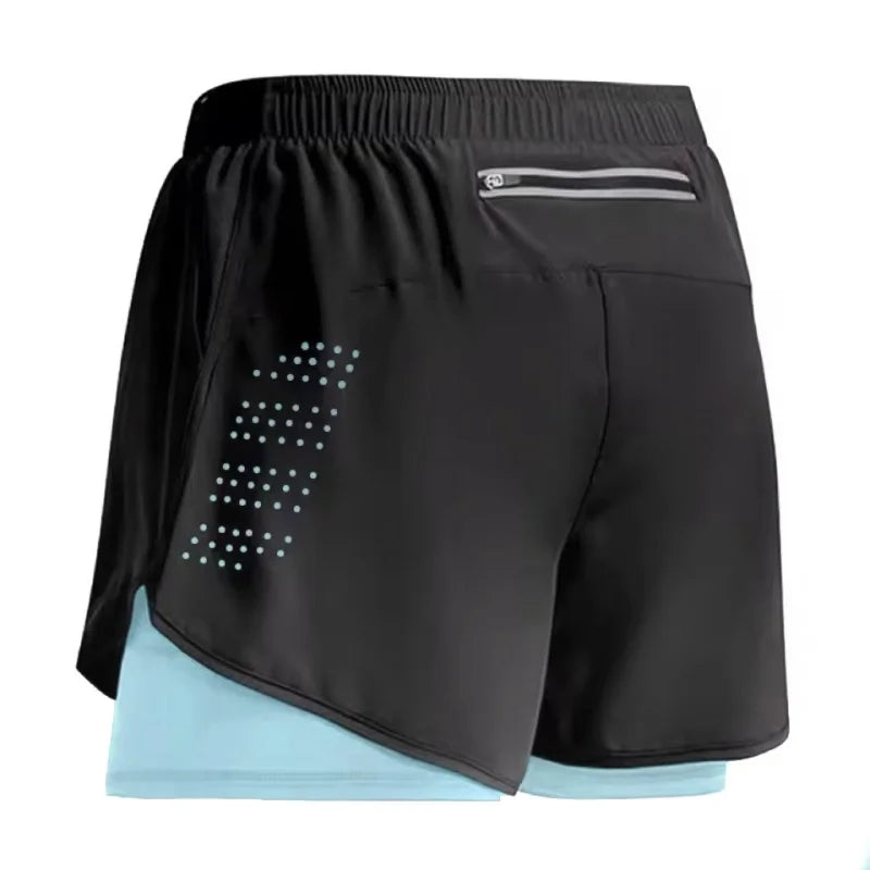 Men's Running Shorts 2025 New Release Gym Fitness 2-in-1 Exercise Summer Quick Dry Trendy Personalized Running Shorts