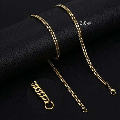 3.5-7MM Wide Stainless Steel Necklaces For Men Punk Cuban Link Chain Choker Women Hip Hop Fashion Party Jewelry Accessories