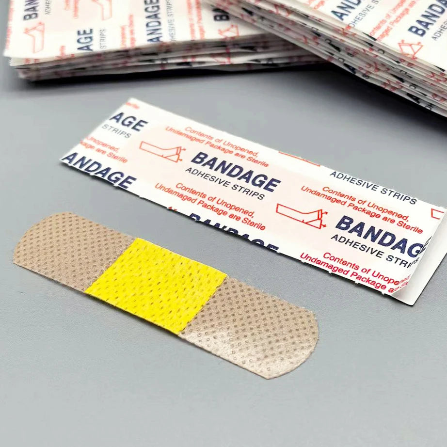 100Pcs Waterproof Breathable Cushion Adhesive Plaster Wound Hemostasis Sticker Band First Aid  Medical Gauze