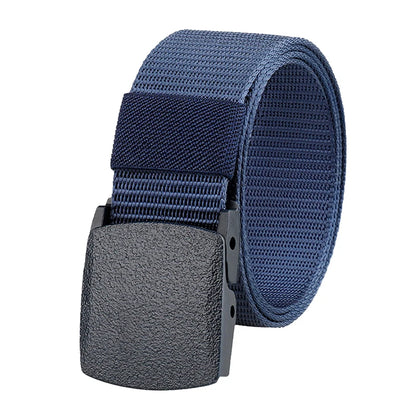 Sleek Casual Belt: Durable Imitation Nylon, Anti-Static, With Easy-Adjust Buckle - Perfect For Everyday Fashion