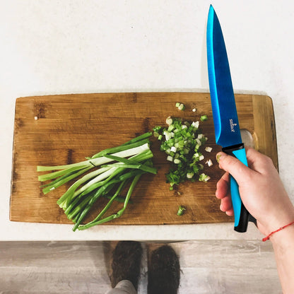 Kitchen Knife Set - Blue Handle | Blue Blade
