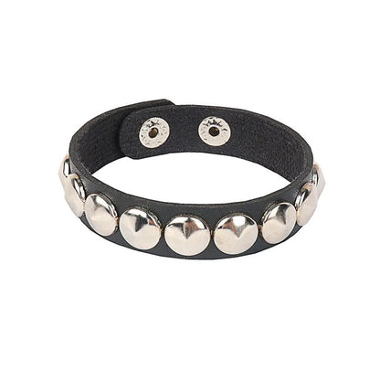 2024 Pu Leather Studded Bracelet Choker Punk Spike Rivets Cuff Black Wristband Adjustable Cuff Bangle