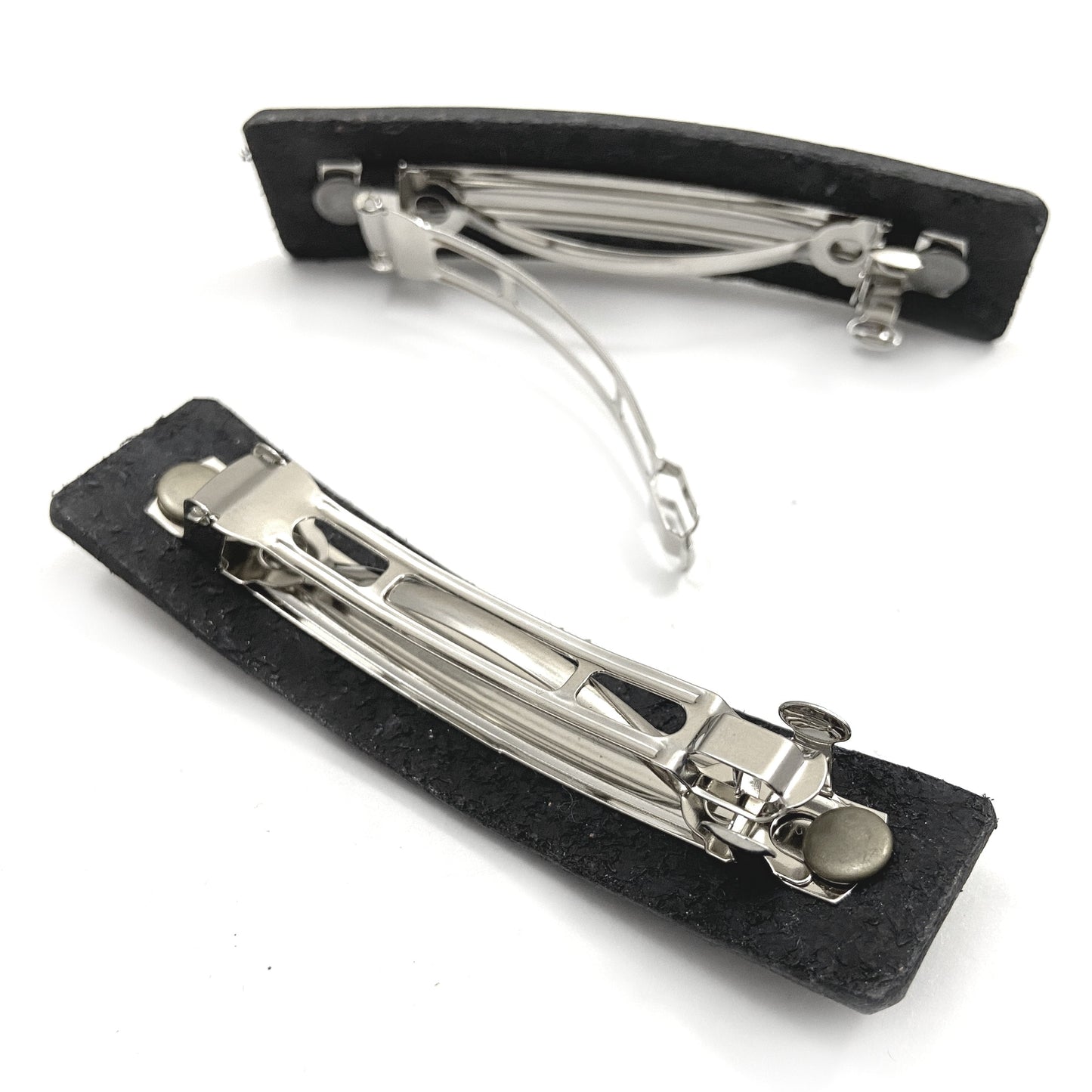 Black Barrette with Fancy Silver Filagree Studs-2