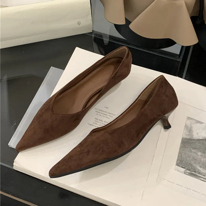 Bailamos Autumn Pointed Toe Women Sandals Sexy Shallow Slip On Pumps Shoes Fashion Thin High Heel Ladies Elegant Dress Shoes