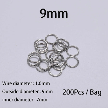 30-200Pcs 3-25mm Stainless Steel Split Ring Open Single Loops Jump Rings Connectors for DIY Jewelry Making Findings Accessories
