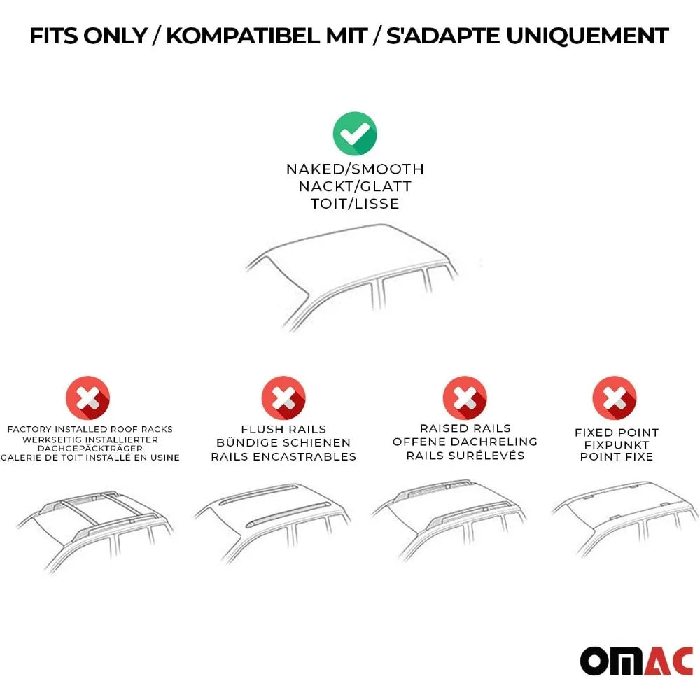 Smooth Roof Racks Cross Bars Luggage Carrier for Toyota Prius 2019-2022 Black 2 Pcs Anti-Theft for Travel Kayak Canoe Surf Ski