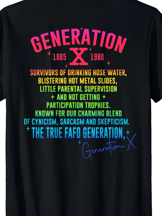 Gen X Generation 1970s 1980s Real Fafo Generation (Later) Tshirt Valentine'S Day Gift Family Gift