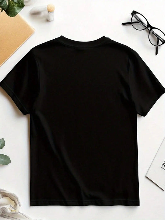 Funny Bartender Quote Cotton T-Shirt - 'Make It Fun to Swallow' Graphic, Black, Short Sleeve, Loose Fit,