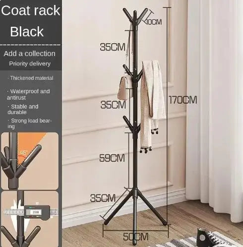 Clothes and Hats Rack Floor To Floor Bedroom Coat Hook Bedroom Vertical Tree Branch Shape Holder Hat Scarf Handbag Storage Hange