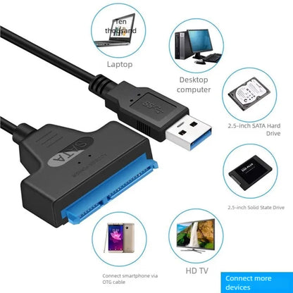 USB 3.0 to SATA  Adapter Cable Support 22 Pin 2.5 Inch External HDD SSD Hard Disk Drive Cable