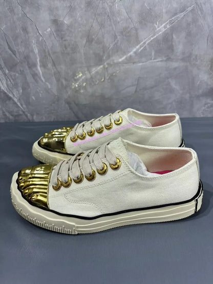 Five Finger Metal Toe Boots Mixed Color High Increase Cross Lace Up Mid Calf Boots Unique Gold Beige Sewing Fashion Women Shoes