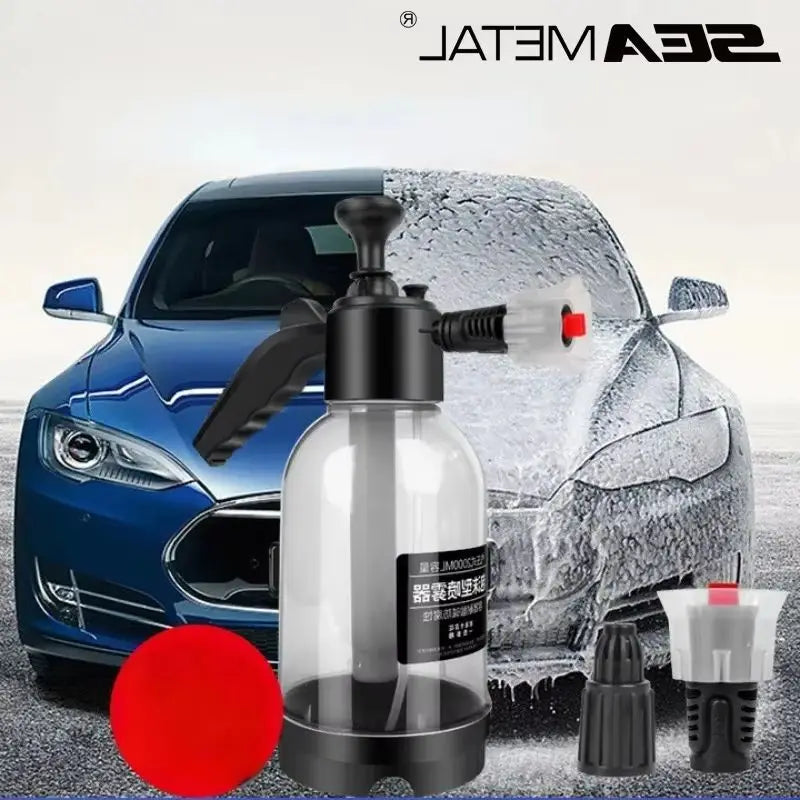 SEAMETAL 2L Car Wash Spray Bottle Foam Sprayer Hand Pump Foam Sprayer Car Air Pressure Spray Washer Auto Window Cleaning Tools